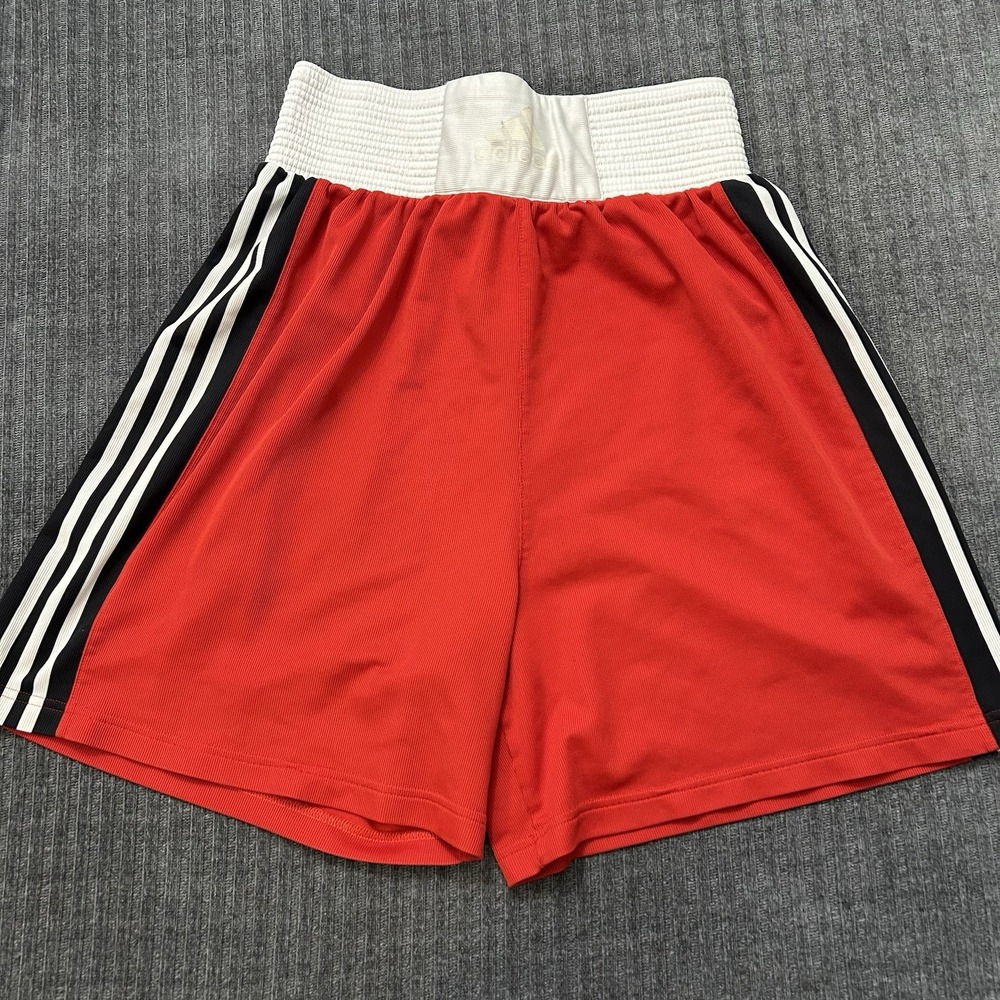 Y2K Adidas Boxing MMA Training Shorts Red Black Side Stripes Large 2004 Retro
